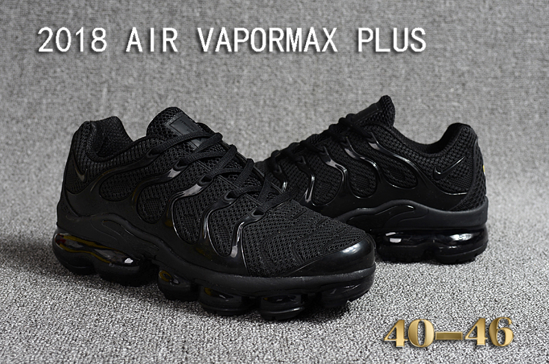 Men Nike 2018 Air VaporMax Plus All Black Shoes